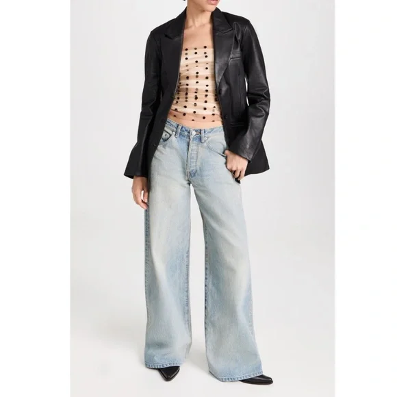 Reformation x Veda Hal Fitted Leather Blazer  NWOT - Picture 6 of 6